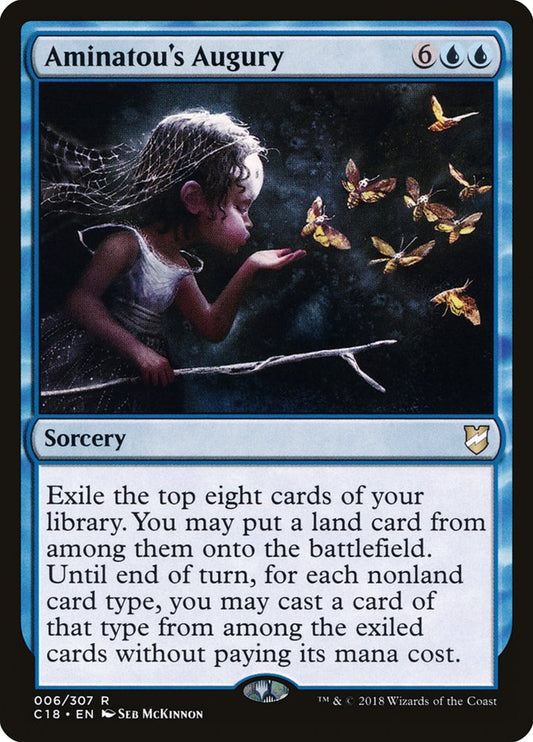 This Is An Image Of The Magic The Gathering Card Aminatou's Augury From The Set Duskmourn: House of Horror Commander - Designed By Artist Loïc Canavaggia