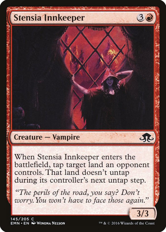 This Is An Image Of The Magic The Gathering Card Stensia Innkeeper From The Set Eldritch Moon - Designed By Artist Winona Nelson