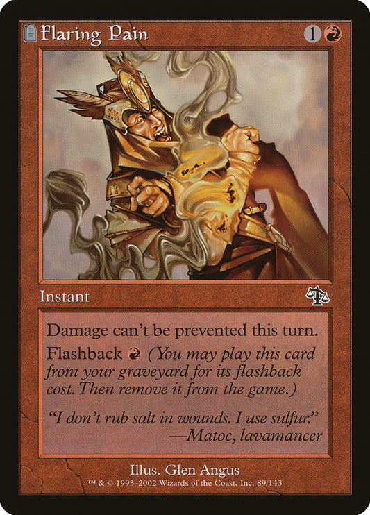 This Is An Image Of The Magic The Gathering Card Flaring Pain From The Set Judgment - Designed By Artist Glen Angus