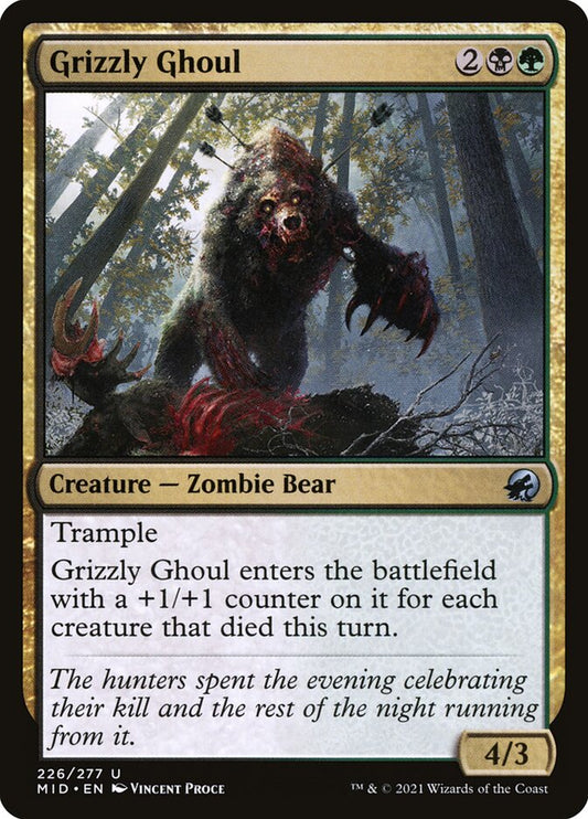 This Is An Image Of The Magic The Gathering Card Grizzly Ghoul From The Set Innistrad Remastered - Designed By Artist Vincent Proce