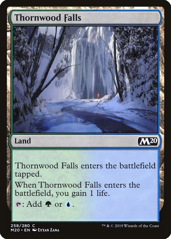 This Is An Image Of The Magic The Gathering Card Thornwood Falls From The Set Tarkir: Dragonstorm - Designed By Artist Alexander Ostrowski