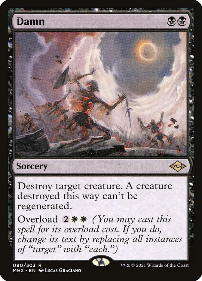 This Is An Image Of The Magic The Gathering Card Damn From The Set The Lost Caverns of Ixalan Commander - Designed By Artist Lucas Graciano