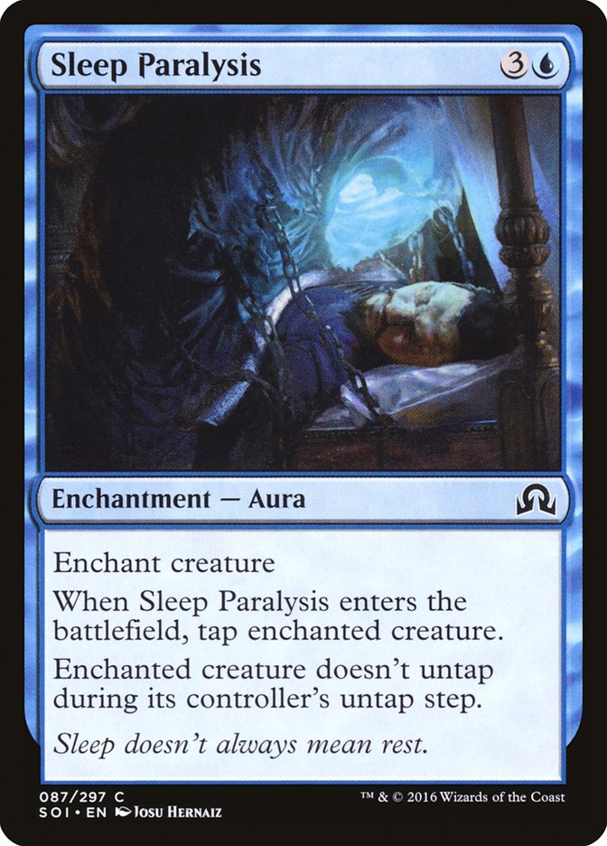 This Is An Image Of The Magic The Gathering Card Sleep Paralysis From The Set Core Set 2020 - Designed By Artist Josu Hernaiz