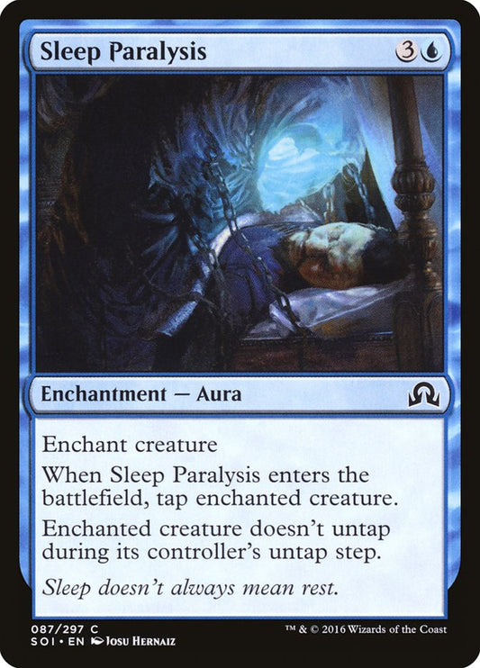 This Is An Image Of The Magic The Gathering Card Sleep Paralysis From The Set Core Set 2020 - Designed By Artist Josu Hernaiz