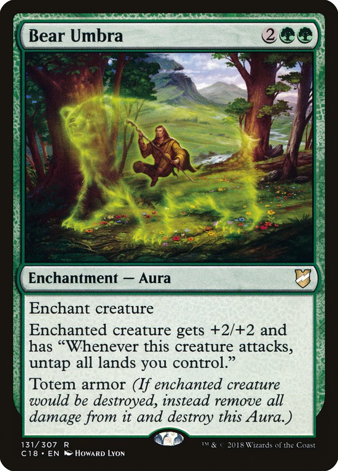 This Is An Image Of The Magic The Gathering Card Bear Umbra From The Set Neon Dynasty Commander - Designed By Artist Howard Lyon