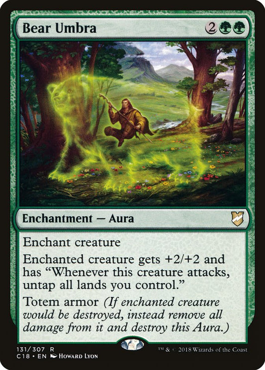 This Is An Image Of The Magic The Gathering Card Bear Umbra From The Set Neon Dynasty Commander - Designed By Artist Howard Lyon