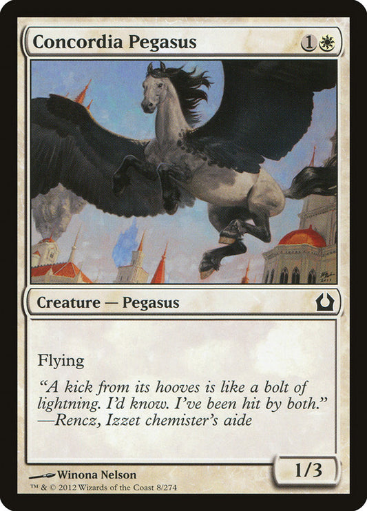 This Is An Image Of The Magic The Gathering Card Concordia Pegasus From The Set Core Set 2021 - Designed By Artist Chris Rahn