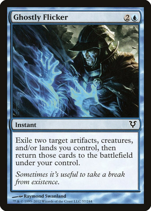 This Is An Image Of The Magic The Gathering Card Ghostly Flicker From The Set Commander Masters - Designed By Artist Raymond Swanland