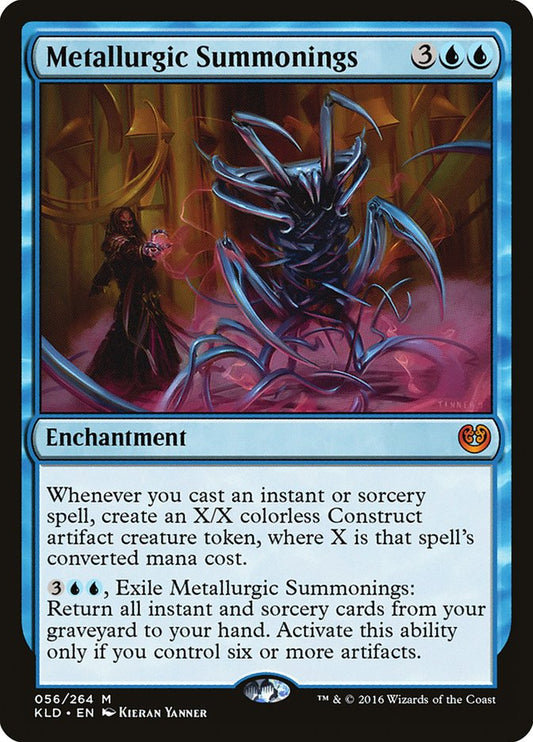This Is An Image Of The Magic The Gathering Card Metallurgic Summonings From The Set Commander 2021 - Designed By Artist Kieran Yanner