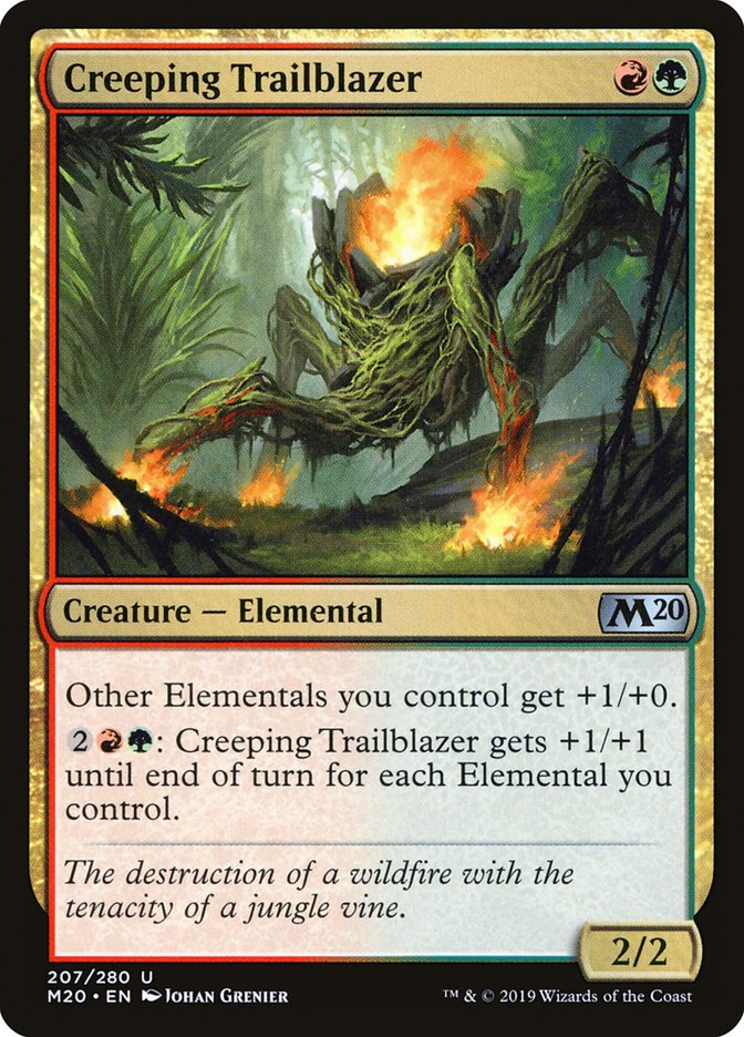 This Is An Image Of The Magic The Gathering Card Creeping Trailblazer From The Set Core Set 2020 - Designed By Artist Johan Grenier