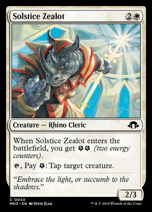 This Is An Image Of The Magic The Gathering Card Solstice Zealot From The Set Modern Horizons 3 - Designed By Artist Steve Ellis