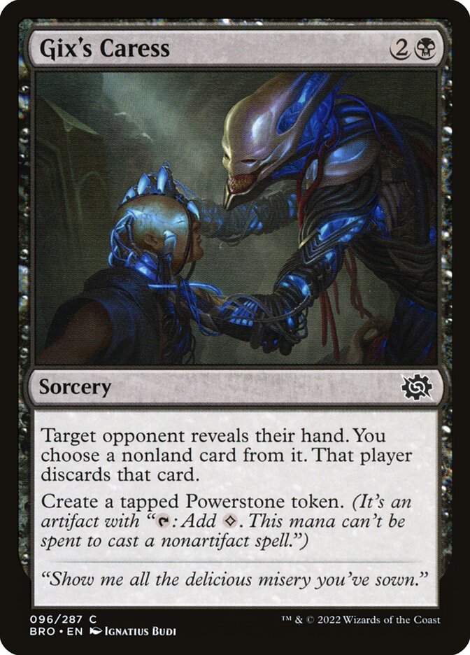 This Is An Image Of The Magic The Gathering Card Gix's Caress From The Set The Brothers' War - Designed By Artist Ignatius Budi