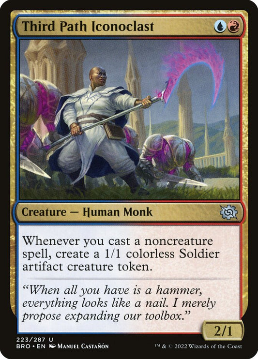 This Is An Image Of The Magic The Gathering Card Third Path Iconoclast From The Set Tarkir: Dragonstorm Commander - Designed By Artist Manuel Castañón