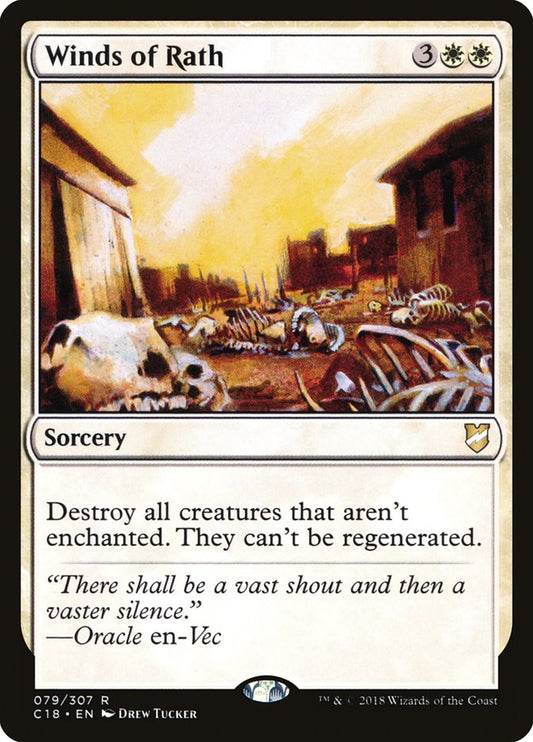 This Is An Image Of The Magic The Gathering Card Winds of Rath From The Set Murders at Karlov Manor Commander - Designed By Artist Drew Tucker