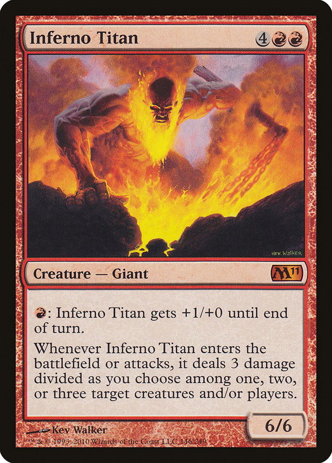 This Is An Image Of The Magic The Gathering Card Inferno Titan From The Set Commander Masters - Designed By Artist Kev Walker