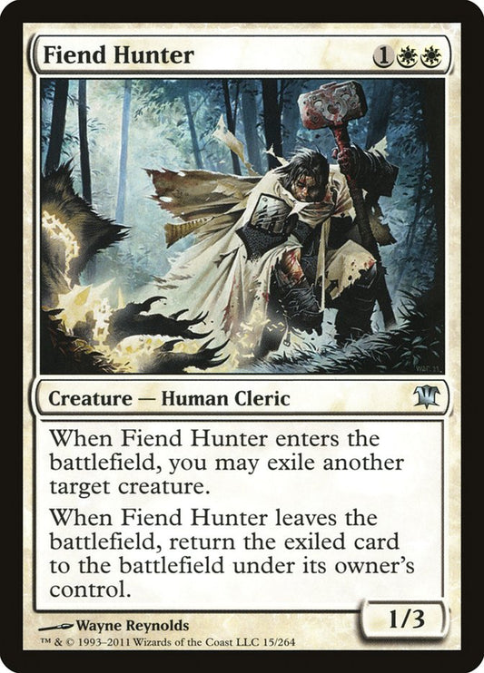 This Is An Image Of The Magic The Gathering Card Fiend Hunter From The Set Innistrad Remastered - Designed By Artist Wayne Reynolds