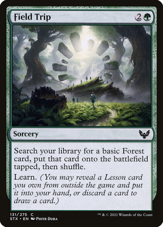 This Is An Image Of The Magic The Gathering Card Field Trip From The Set Strixhaven: School of Mages - Designed By Artist Piotr Dura