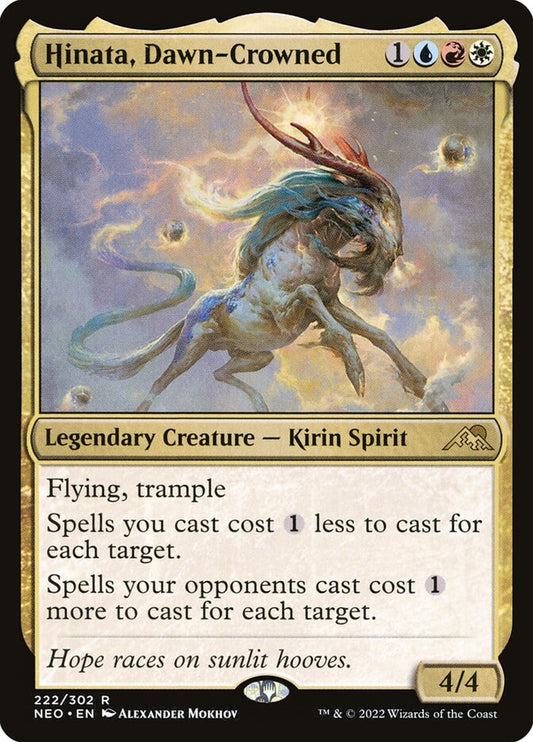 This Is An Image Of The Magic The Gathering Card Hinata, Dawn-Crowned From The Set Kamigawa: Neon Dynasty - Designed By Artist Alexander Mokhov