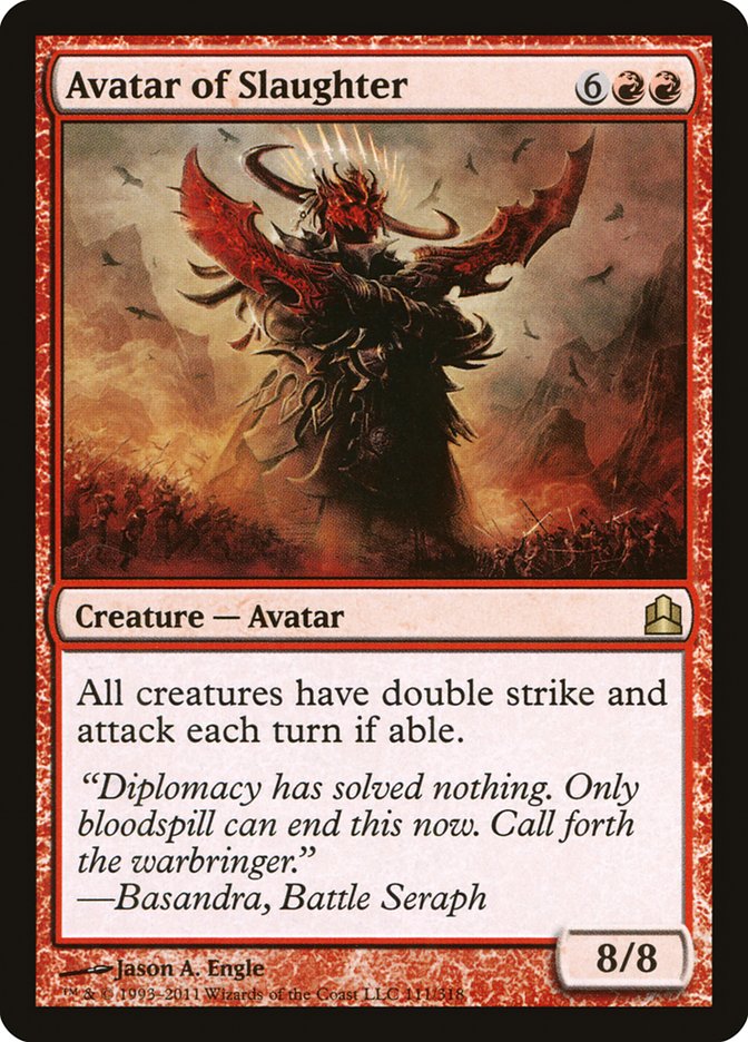 This Is An Image Of The Magic The Gathering Card Avatar of Slaughter From The Set Commander Masters - Designed By Artist Jason A. Engle
