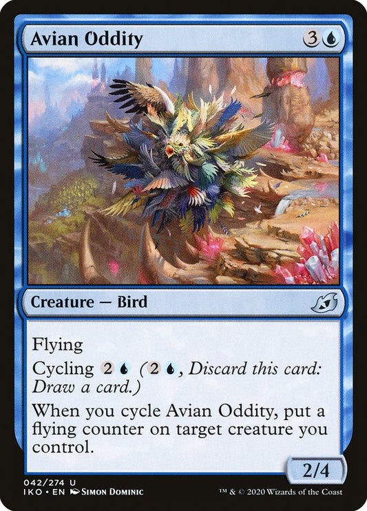 This Is An Image Of The Magic The Gathering Card Avian Oddity From The Set Ikoria: Lair of Behemoths - Designed By Artist Simon Dominic