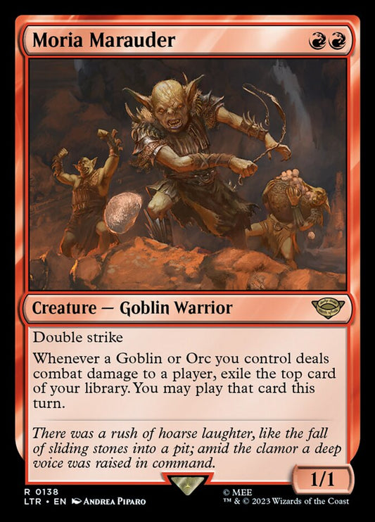 This Is An Image Of The Magic The Gathering Card Moria Marauder From The Set The Lord of the Rings: Tales of Middle-earth - Designed By Artist Andrea Piparo