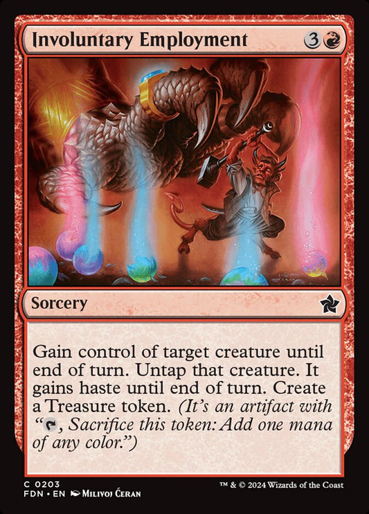 This Is An Image Of The Magic The Gathering Card Involuntary Employment From The Set Foundations - Designed By Artist Milivoj Ćeran