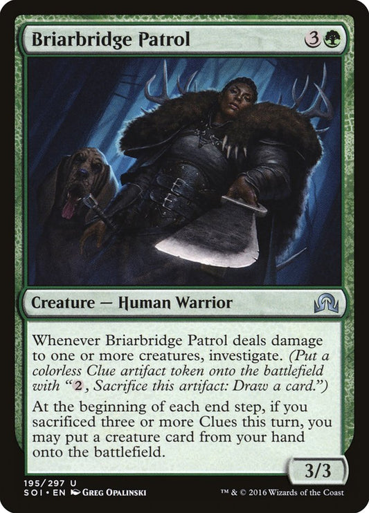 This Is An Image Of The Magic The Gathering Card Briarbridge Patrol From The Set Shadows over Innistrad - Designed By Artist Greg Opalinski