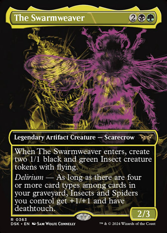 This Is An Image Of The Magic The Gathering Card The Swarmweaver From The Set Duskmourn: House of Horror - Designed By Artist Helge C. Balzer