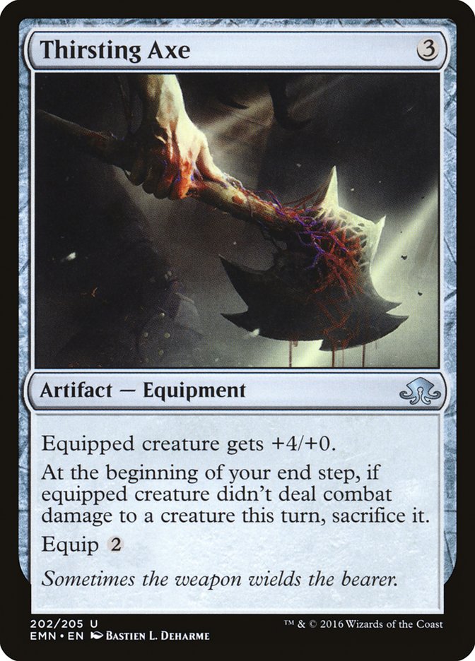 This Is An Image Of The Magic The Gathering Card Thirsting Axe From The Set Eldritch Moon - Designed By Artist Bastien L. Deharme