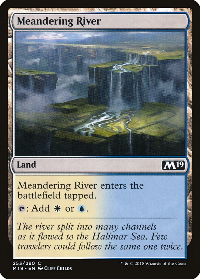 This Is An Image Of The Magic The Gathering Card Meandering River From The Set Kaldheim Commander - Designed By Artist Cliff Childs