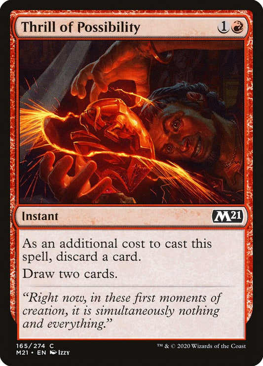 This Is An Image Of The Magic The Gathering Card Thrill of Possibility From The Set Foundations - Designed By Artist Steve Argyle