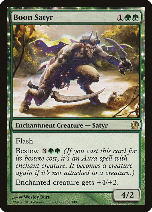 This Is An Image Of The Magic The Gathering Card Boon Satyr From The Set Commander 2018 - Designed By Artist Wesley Burt