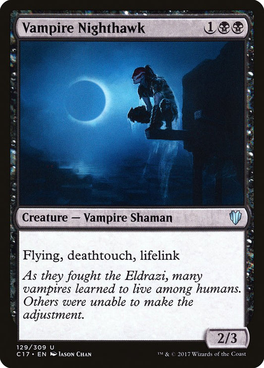 This Is An Image Of The Magic The Gathering Card Vampire Nighthawk From The Set Foundations - Designed By Artist Jason Chan