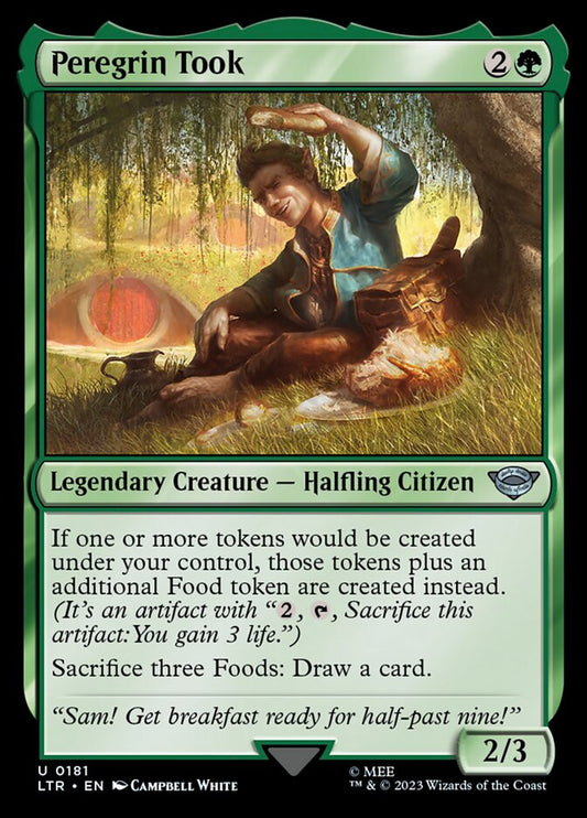 This Is An Image Of The Magic The Gathering Card Peregrin Took From The Set The Lord of the Rings: Tales of Middle-earth - Designed By Artist Campbell White