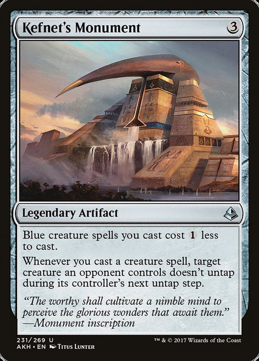 This Is An Image Of The Magic The Gathering Card Kefnet's Monument From The Set Amonkhet - Designed By Artist Titus Lunter