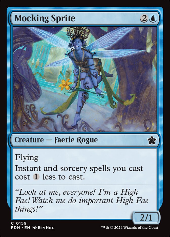 This Is An Image Of The Magic The Gathering Card Mocking Sprite From The Set Foundations - Designed By Artist Ben Hill