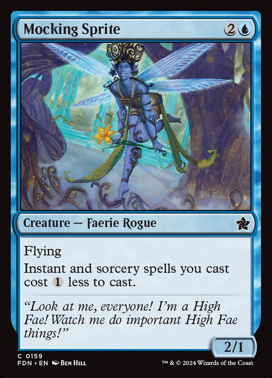 This Is An Image Of The Magic The Gathering Card Mocking Sprite From The Set Foundations - Designed By Artist Ben Hill