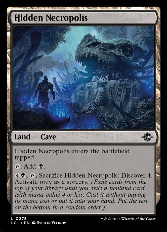 This Is An Image Of The Magic The Gathering Card Hidden Necropolis From The Set The Lost Caverns of Ixalan - Designed By Artist Svetlin Velinov