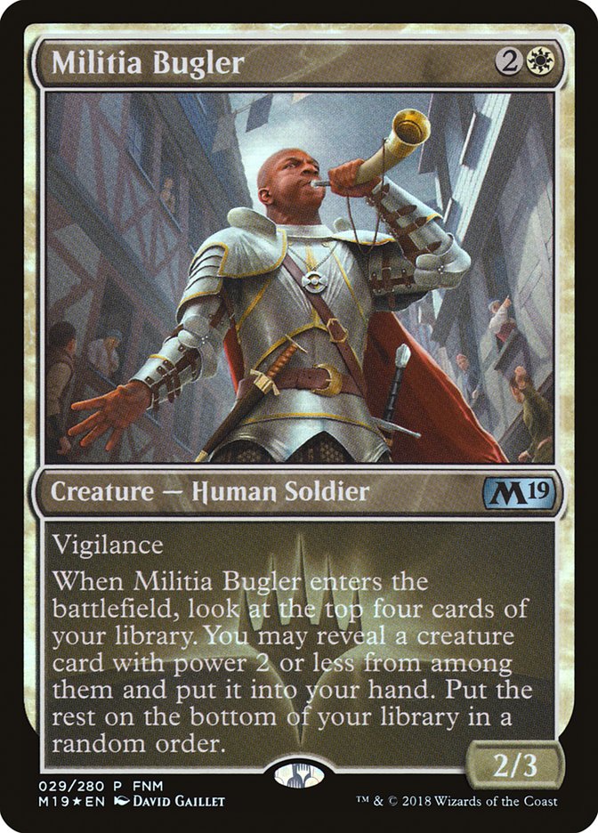 This Is An Image Of The Magic The Gathering Card Militia Bugler From The Set Double Masters 2022 - Designed By Artist David Gaillet