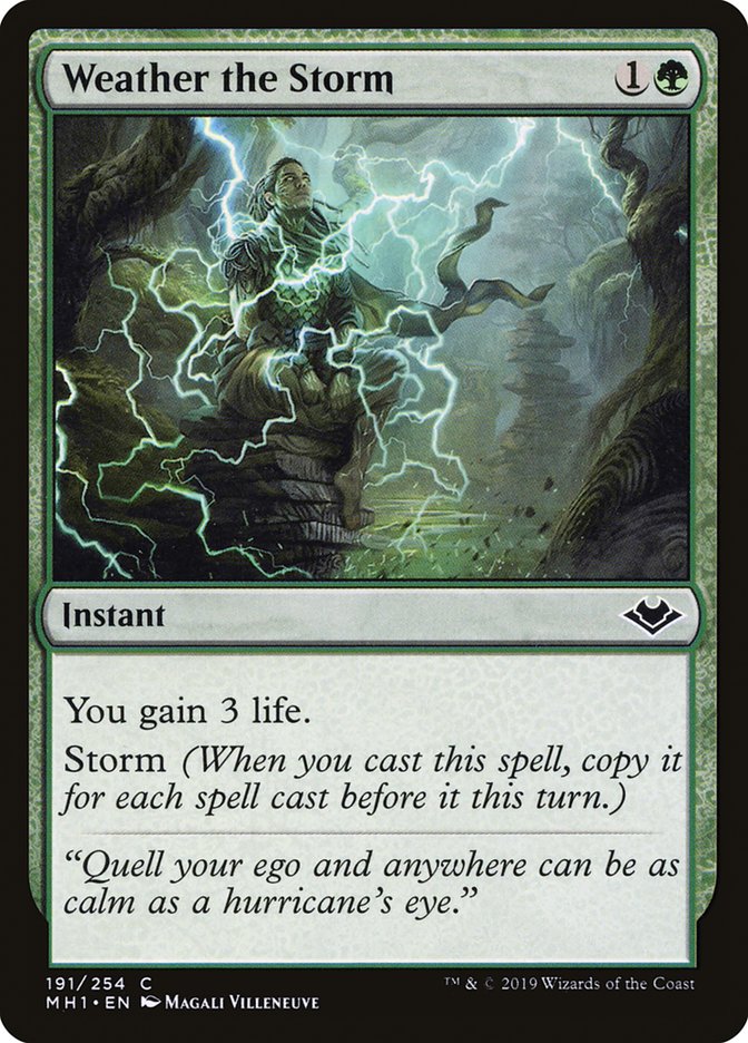 This Is An Image Of The Magic The Gathering Card Weather the Storm From The Set Modern Horizons - Designed By Artist Magali Villeneuve