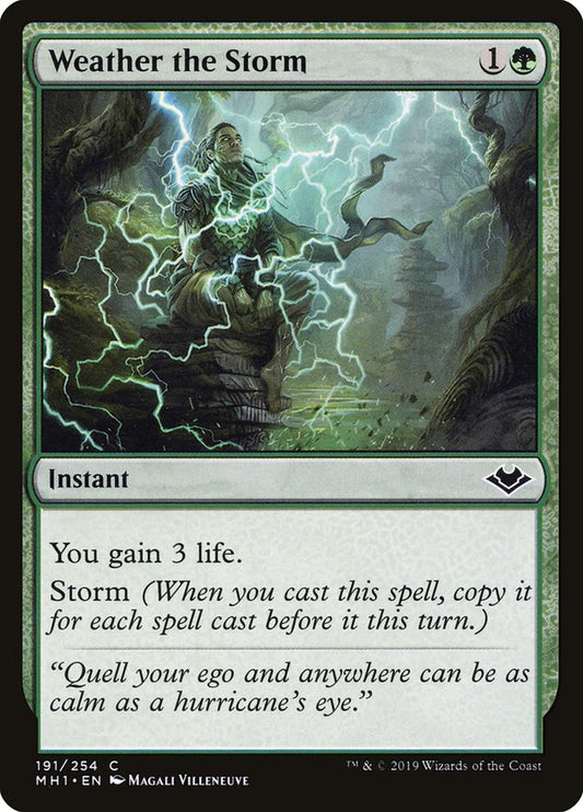 This Is An Image Of The Magic The Gathering Card Weather the Storm From The Set Modern Horizons - Designed By Artist Magali Villeneuve