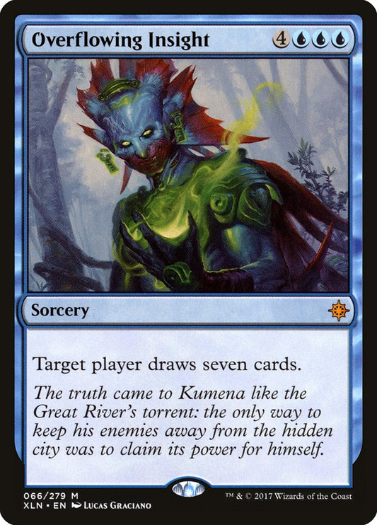 This Is An Image Of The Magic The Gathering Card Overflowing Insight From The Set Ixalan - Designed By Artist Lucas Graciano