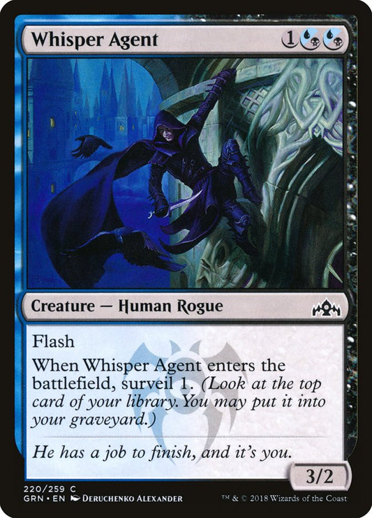 This Is An Image Of The Magic The Gathering Card Whisper Agent From The Set Ravnica: Clue Edition - Designed By Artist Deruchenko Alexander