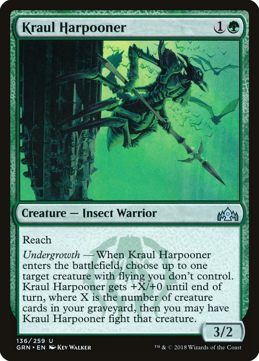 This Is An Image Of The Magic The Gathering Card Kraul Harpooner From The Set Ravnica: Clue Edition - Designed By Artist Kev Walker