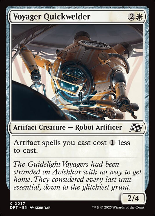 This Is An Image Of The Magic The Gathering Card Voyager Quickwelder From The Set Aetherdrift - Designed By Artist Kenn Yap
