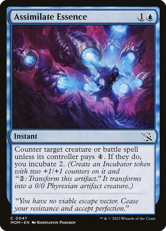 This Is An Image Of The Magic The Gathering Card Assimilate Essence From The Set March of the Machine - Designed By Artist Konstantin Porubov