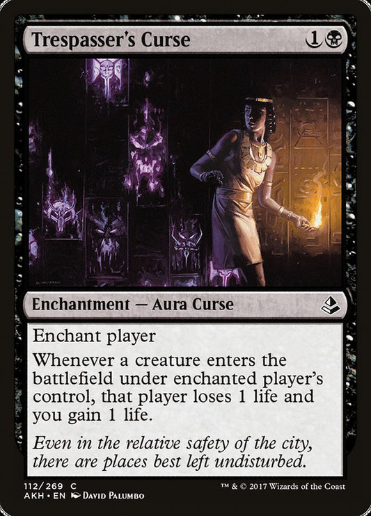 This Is An Image Of The Magic The Gathering Card Trespasser's Curse From The Set Amonkhet - Designed By Artist David Palumbo