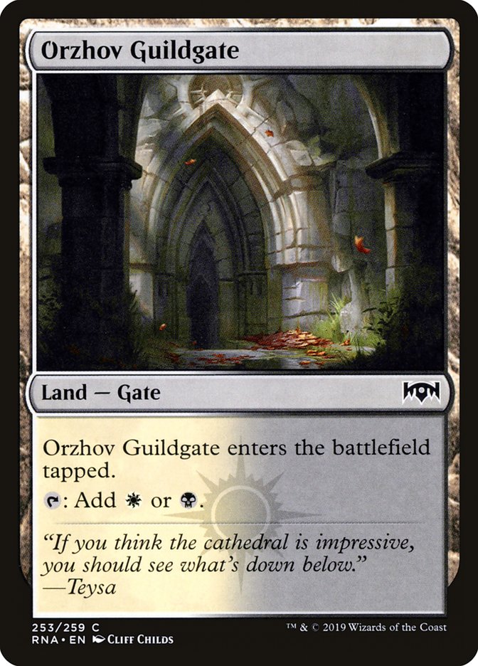 This Is An Image Of The Magic The Gathering Card Orzhov Guildgate From The Set Foundations - Designed By Artist John Avon