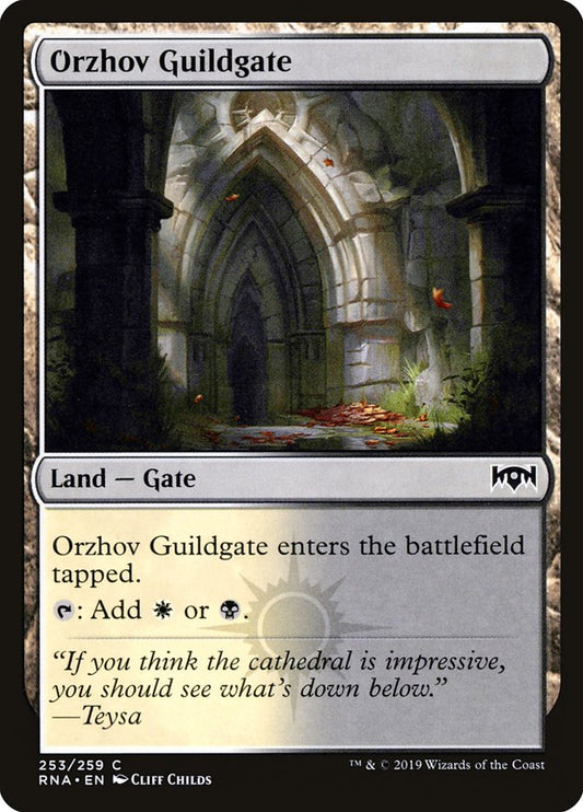 This Is An Image Of The Magic The Gathering Card Orzhov Guildgate From The Set Foundations - Designed By Artist John Avon