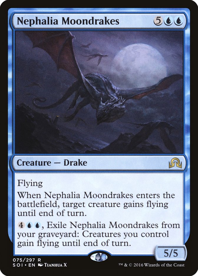 This Is An Image Of The Magic The Gathering Card Nephalia Moondrakes From The Set Shadows over Innistrad - Designed By Artist Tianhua X